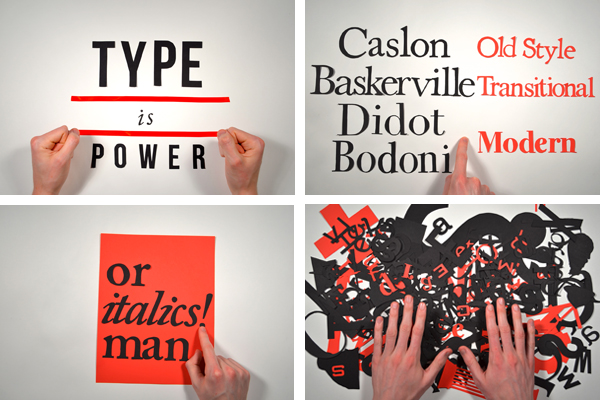 History of Typography animation frames