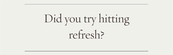 Web Designer Excuse: Did you try hitting refresh?