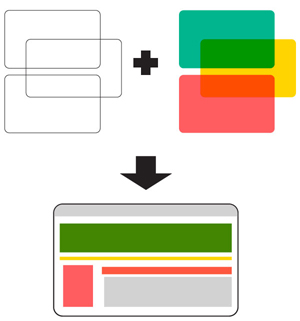 Diagram showing Photoshop workflow for web design