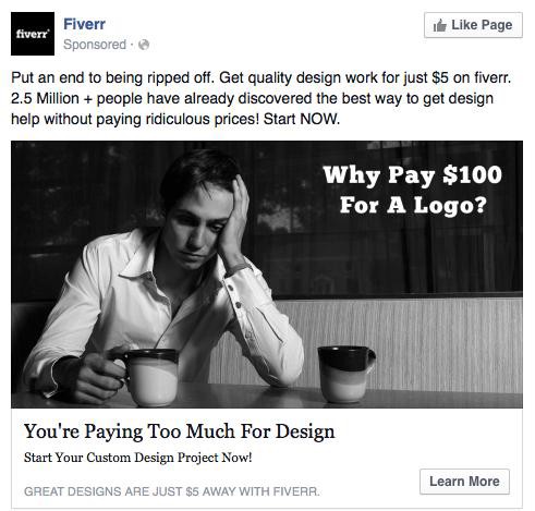 Fivver has been aggressively promoting their design services.