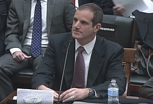 Professor Sean O’Connor being introduced at the House Judicary Committee hearing on the DMCA