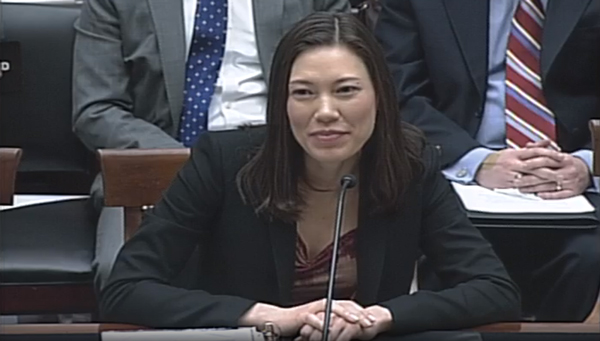 Katherine Oyama at the Judiciary Committee hearing on the DMCA notice.