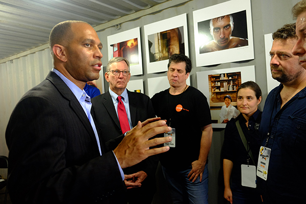Rep. Jeffries speaking with members of ASMP. Photo © Todd Maisel