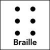 disability access symbol braille white