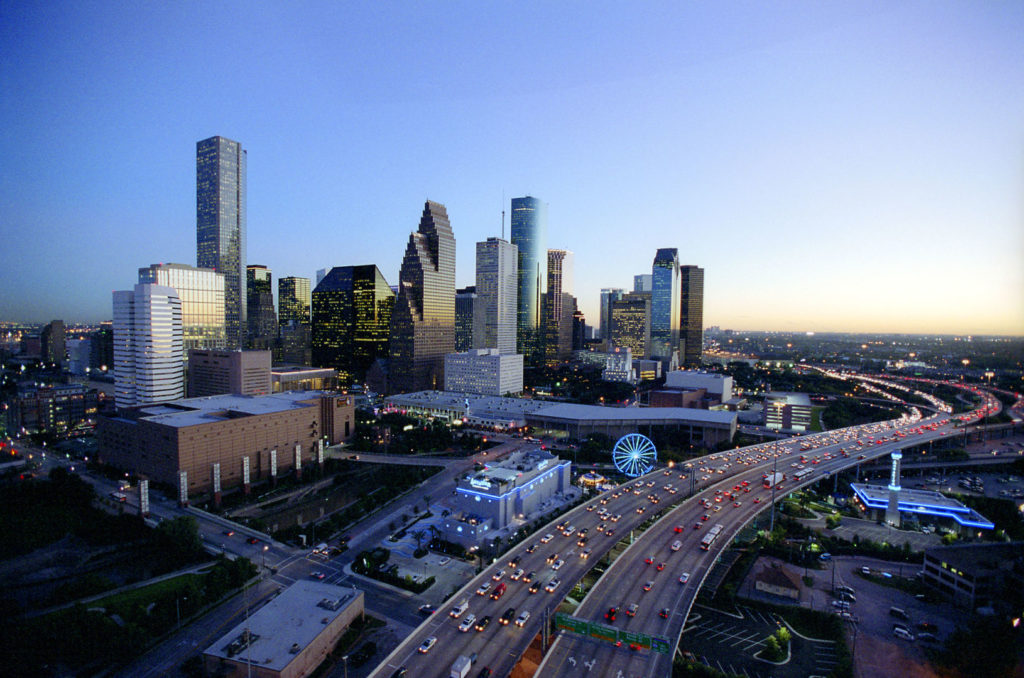 Aerial Of Houston Skyline From Northwest