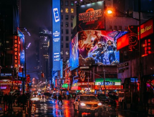 TImes Square and Broadway at night