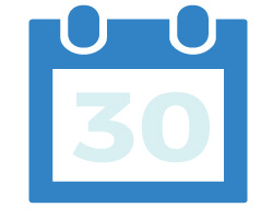 icon of a calendar with 30 days