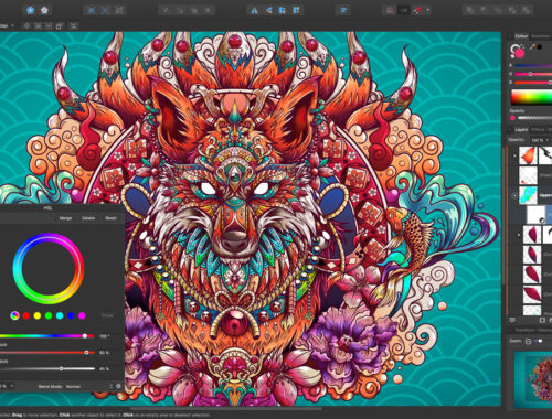 screen shot of Affinity Designer showing their color blend