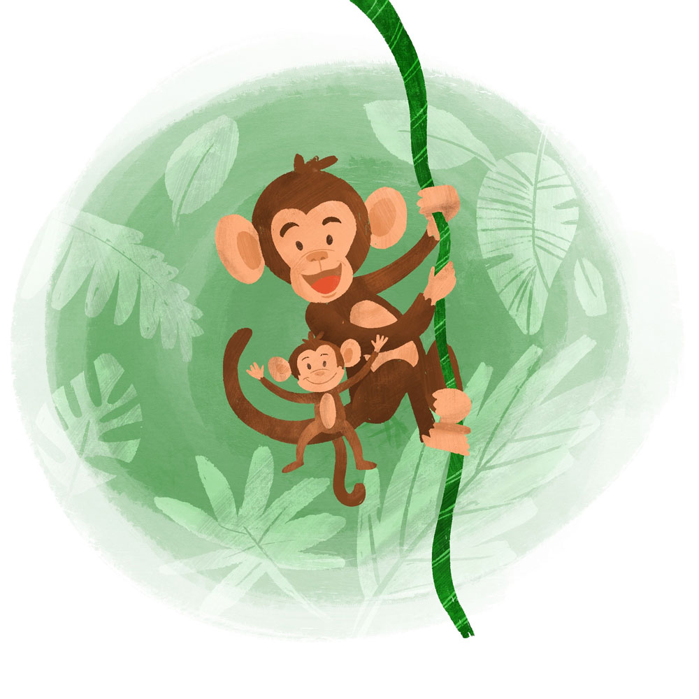 Illustration of a monkey by Sarah Nettuno