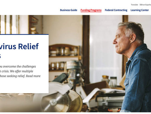 screenshot of the SBA resources page