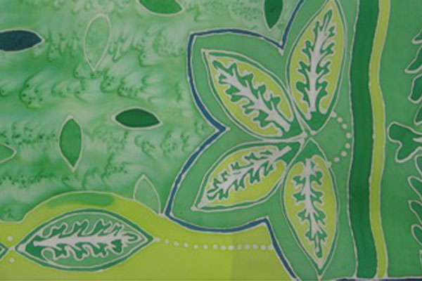 holiday shop image of detail of leaf petal texitle design