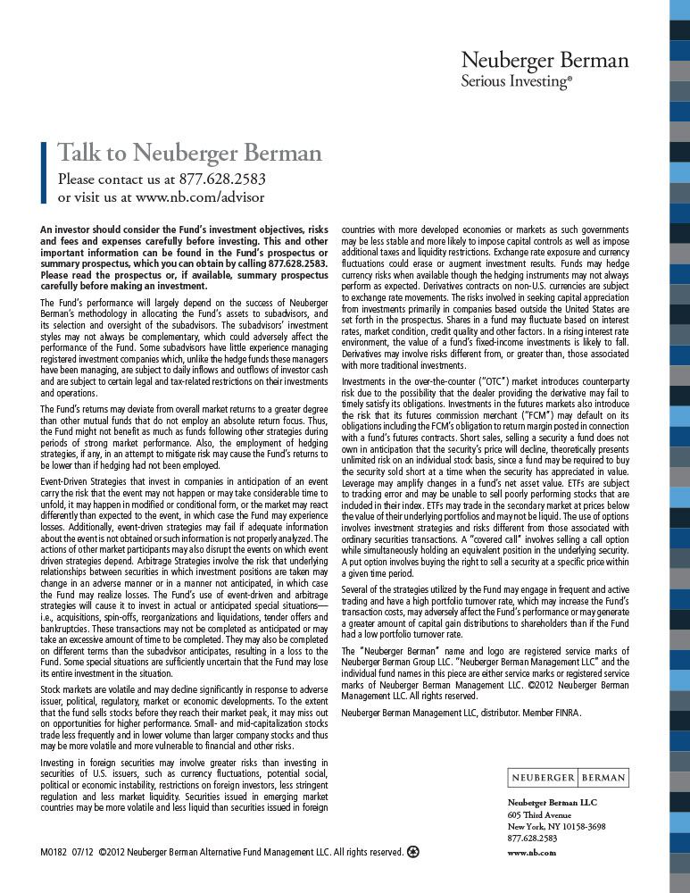 portfolio sample of Neuberger Berman brochure