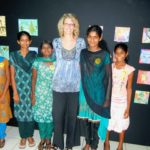 photo of Lara Kisielewska with students in Sri Lanka